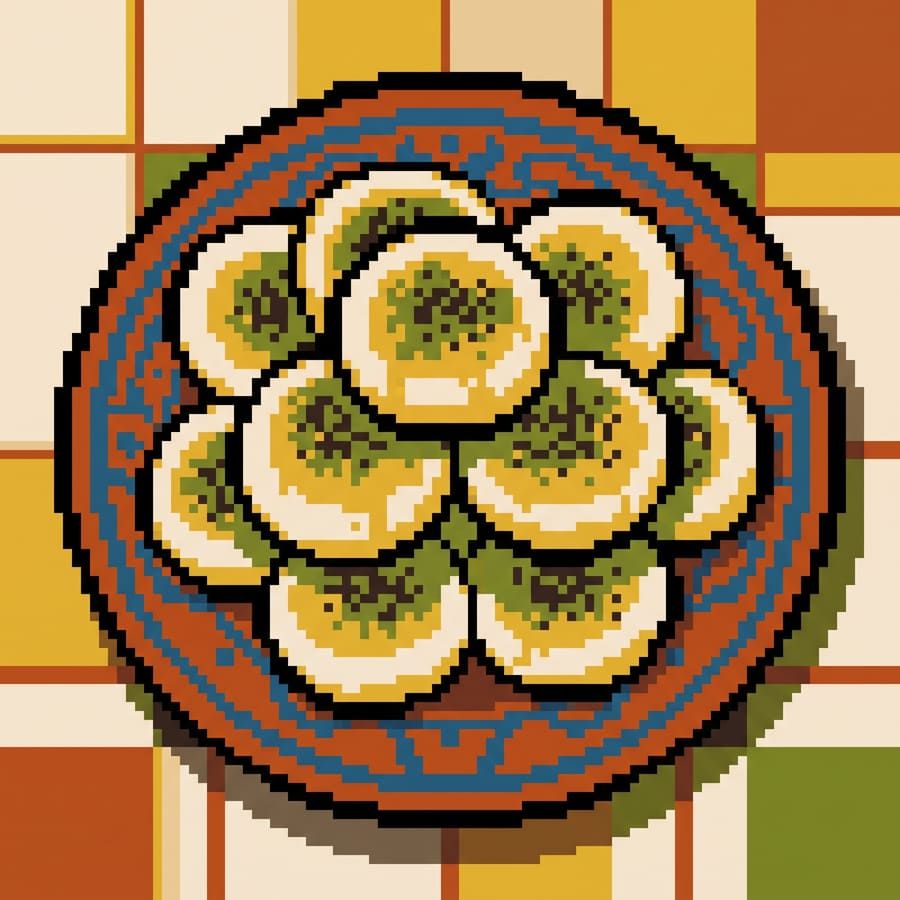Ilustración pixel art de borrachitas de Lebrija