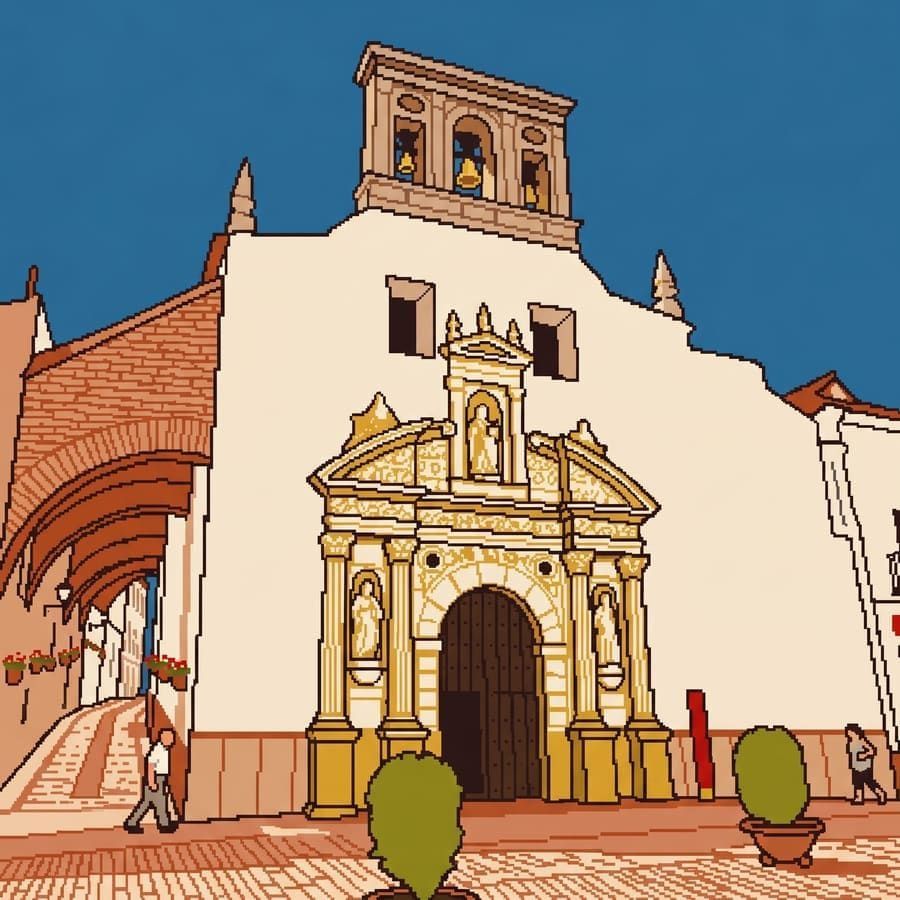 Ilustración pixel art del Monasterio de la Purísima Concepción y la Calle de las Monjas